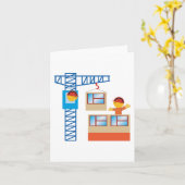 Carte Exploitant De Grue Et Travailleur De Construction (Fleur jaune)