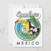 Carte Explorer le logo rétro Troncones Mexique (Dos)