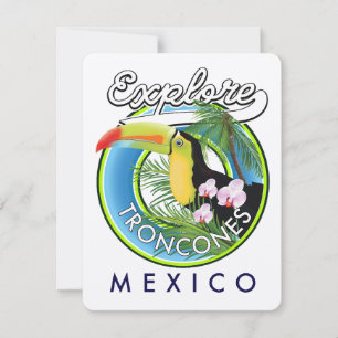 Carte Explorer le logo rétro Troncones Mexique