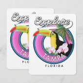 Carte Explorer Tampa Floride logo rétro (Devant / Derrière)