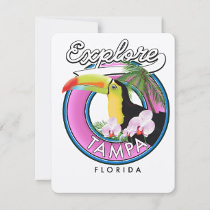 Carte Explorer Tampa Floride logo rétro