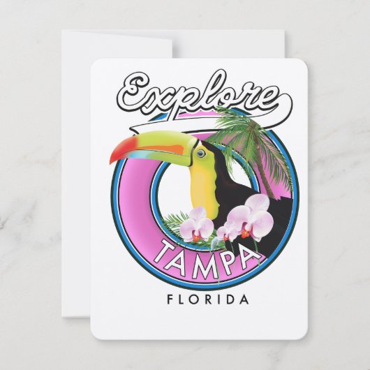 Carte Explorer Tampa Floride logo rétro (Devant)