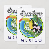 Carte Explorer Troncones Mexique logo rétro (Devant / Derrière)