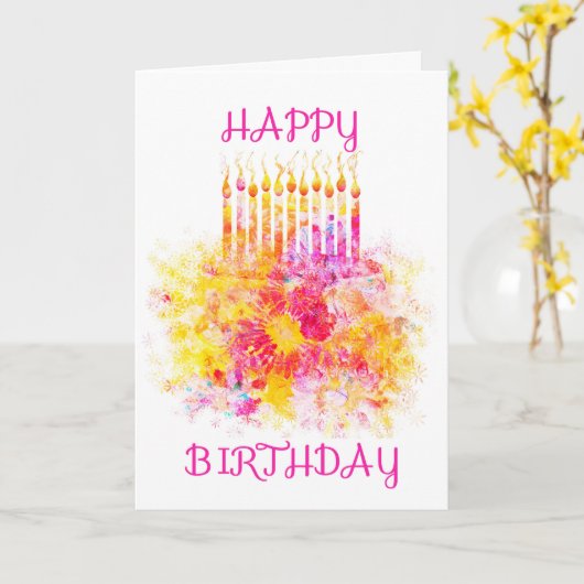 Carte Explosion de gâteau (Fleur jaune)