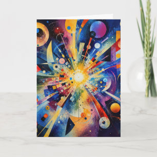 Carte Explosion Géométrique Cosmique Abstraite d'Anniver