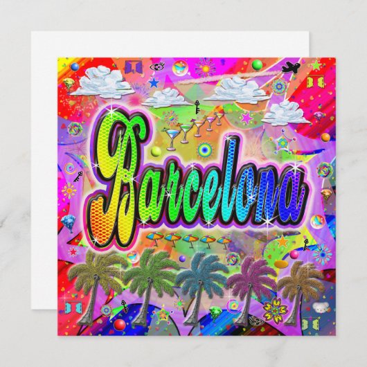 Carte Express de vacances à Barcelone Vista (Devant / Derrière)