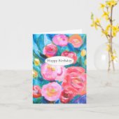 Carte Expressionniste Abstrait Floral Art Joli Anniversa (Fleur jaune)