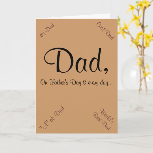 Carte Expressions de fête des pères (Fleur jaune)