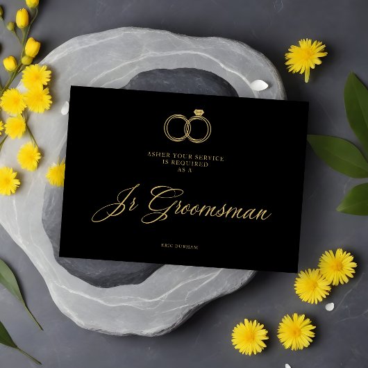 Carte Exquisite Gold Wedding Rings Trendy Jr. Groomsman