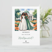 Carte Exquisite Green 2 Afro American Girls Proposal (Debout devant)