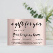 Carte Extension Lash Brows de certificat cadeau d'entrep (Debout devant)