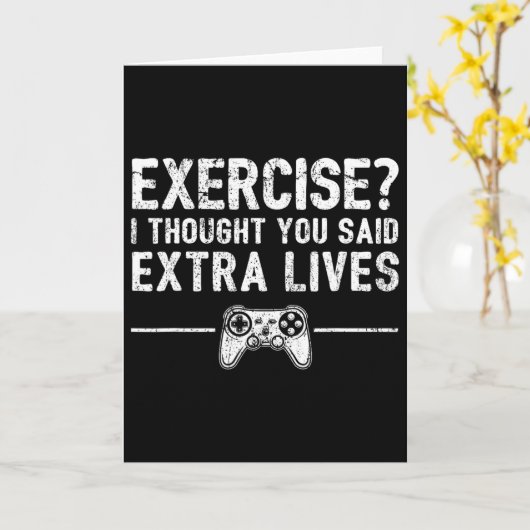 Carte Extra Lives Funny Video Game Controller Retro Game (Fleur jaune)