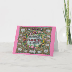 Carte Extraits de cuisson de fruits à fleurs victoriens