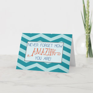 Carte Extraordinaire à College, Turquoise Chevron Stripe