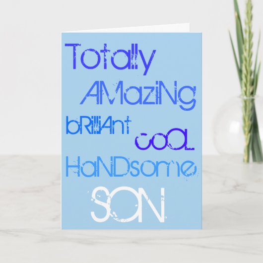 Carte Extraordinaire brillant Cool beau fils heureux ann (Devant)