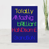 Carte Extraordinaire Brilliant Handsome Grandson - Anniv (Devant)