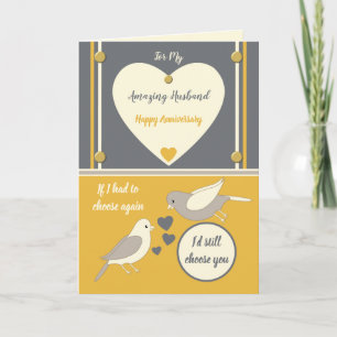 Carte Extraordinaire Mari gris orange Mariage Anniversai