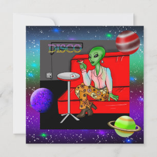 Carte Extraterrestre rétro des années 1970 dans Disco Lo