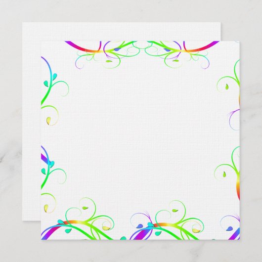 Carte Extravagant Arc-en-ciel (Devant / Derrière)