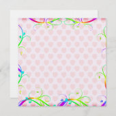 Carte Extravagant Arc En Ciel Fleurit Et Coeurs Roses (Devant / Derrière)