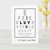 CARTE EYE CHART - I LOVE YOU - HUMOROUS GREETING (Fleur jaune)