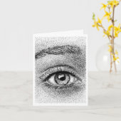 Carte Eye   Study Ink Drawing ... card (Fleur jaune)
