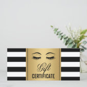 Carte Eyelashes certificat cadeau maquillage Gold B&W St (Debout devant)