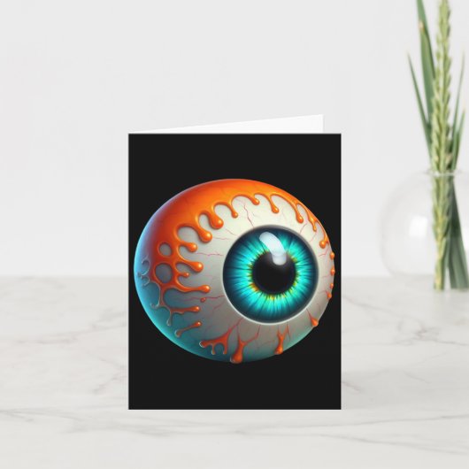 Carte Eyell humain mince Déplaisant Halloween Funny Lazy (Devant)