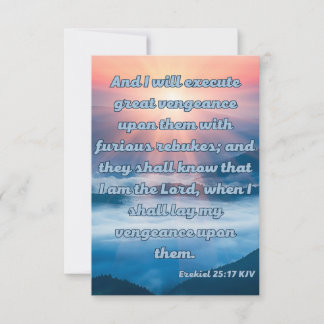 Carte Ezekiel 25:17 KJV Bible Verse Pic Greeting Card