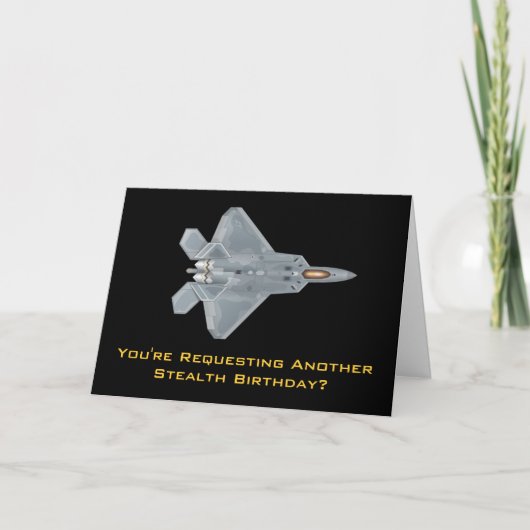 Carte F-22 Raptor Stealth Anniversaire (Devant)