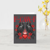 Carte F-caw-f Black Crow Black Bird Roses Heart Funny Va (Fleur jaune)