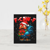 Carte F-caw-f Chicken Fcawf Rooster Coffee Christmas Fca (Fleur jaune)