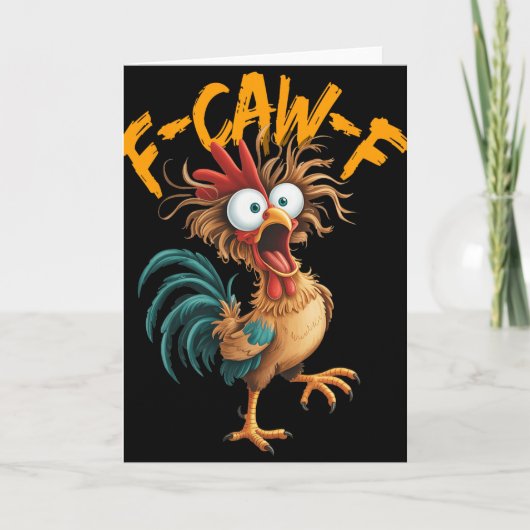 Carte F Caw F Coq Drôle de Poulet Chuchoteur Fawk (Devant)