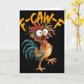 Carte F Caw F Coq Drôle de Poulet Chuchoteur Fawk (Fleur jaune)