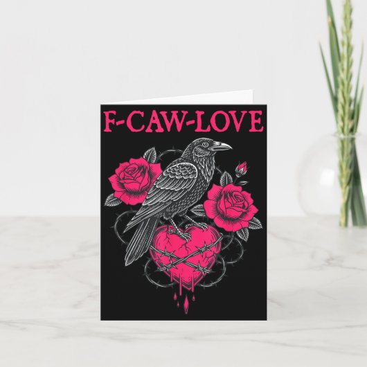 Carte F Caw F Corbeau Anti Saint-Valentin Dark Gothique  (Devant)