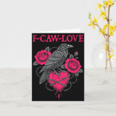 Carte F Caw F Corbeau Anti Saint-Valentin Dark Gothique  (Fleur jaune)