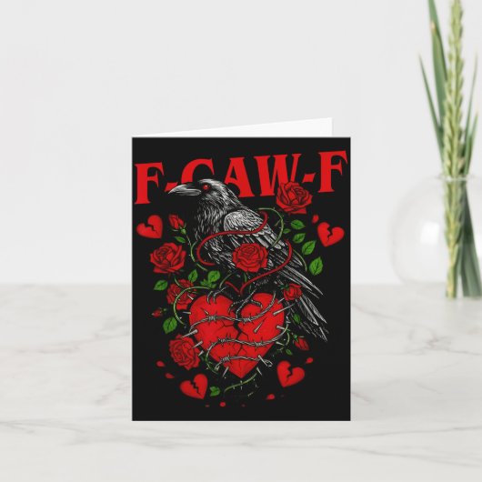 Carte F Caw F Corbeau Anti Saint-Valentin Gothique Sombr (Devant)