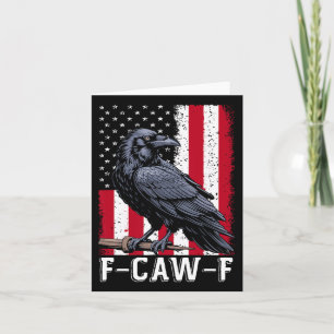 Carte F-caw-f Corbeau Noir Oiseau Noir Rétro Drapeau Usa
