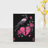 Carte F Caw F Crow Anti Saint-Valentin Dark Gothic Brisé (Fleur jaune)
