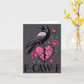 Carte F Caw F Crow Anti Saint-Valentin Dark Gothic Brisé (Fleur jaune)