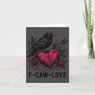 Carte F Caw F Crow Anti Saint-Valentin Sombre Gothique B