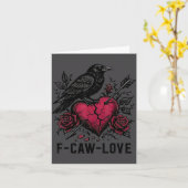 Carte F Caw F Crow Anti Valentine's Day Dark Gothic Brok (Fleur jaune)