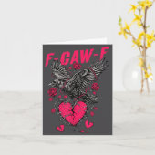 Carte F Caw F Crow Anti Valentine's Day Dark Gothic Brok (Fleur jaune)