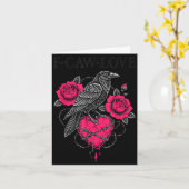 Carte F Caw F Crow Anti Valentine's Day Dark Gothic Brok (Fleur jaune)