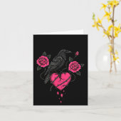 Carte F Caw F Crow Anti Valentine's Day Dark Gothic Brok (Fleur jaune)