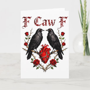 Carte F Caw F Crow cœur drôle Anti Saint-Valentin Céliba