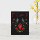 Carte F Caw F Crow cœur drôle anti Saint Valentin simple (Fleur jaune)