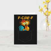 Carte F-caw-f drôle de citation d'humour de poulet de ck (Fleur jaune)