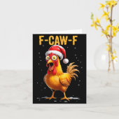 Carte F-caw-f Funny Chicken Humor Meme Christmas Men Wom (Fleur jaune)
