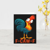 Carte F-caw-f Funny Chicken Humor Quote Rooster Meme  (Fleur jaune)